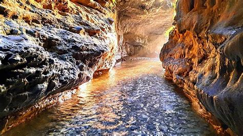 Walking Through the River Cave at Robber's Cave